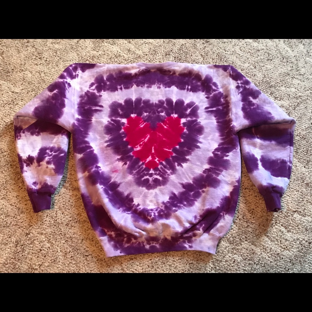 Tie-dyed heart sweatshirt